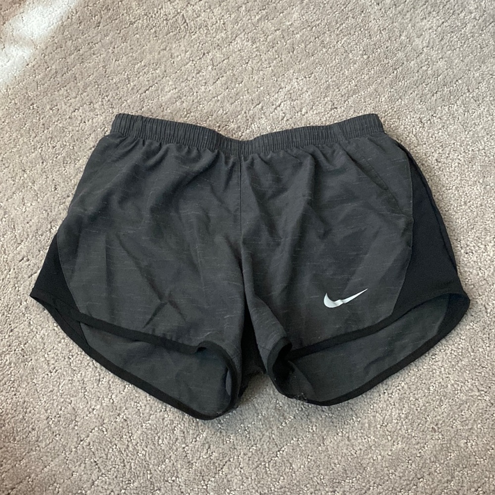 Black and grey Nike workout shorts
